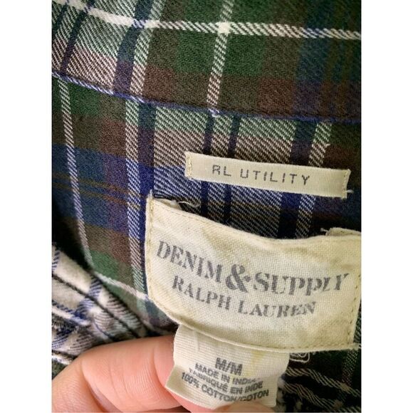 Denim & Supply RL Utility button down shirt flannel 100% cotton women's medium - Picture 3 of 4